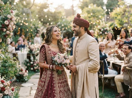 The couple celebrating